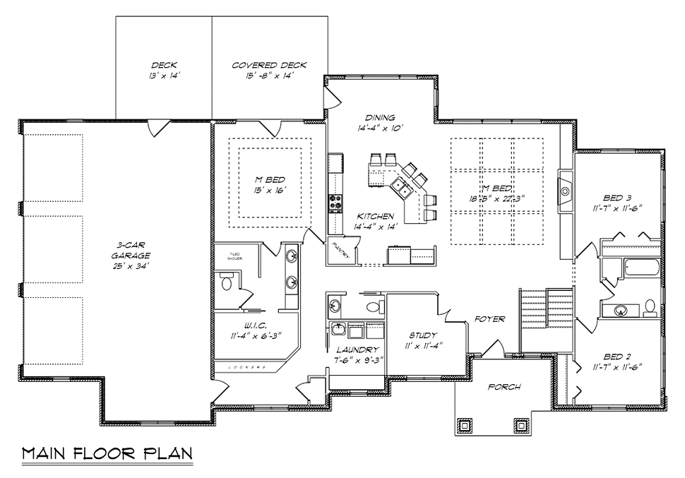 House Plan 50913 Level One