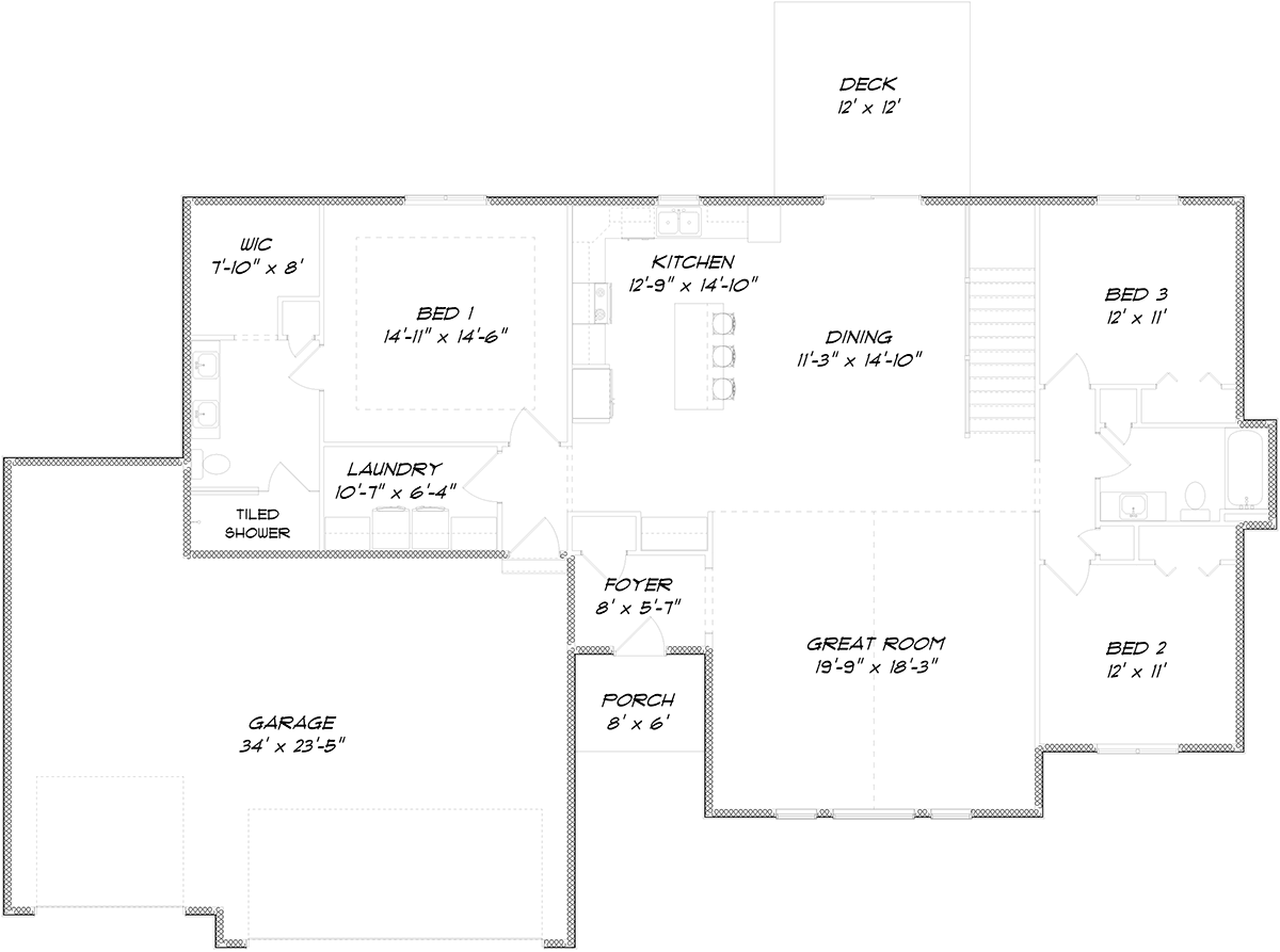 House Plan 50918 Level One