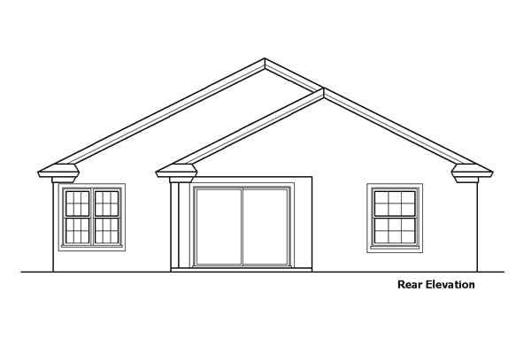 House Plan 51151 Rear Elevation
