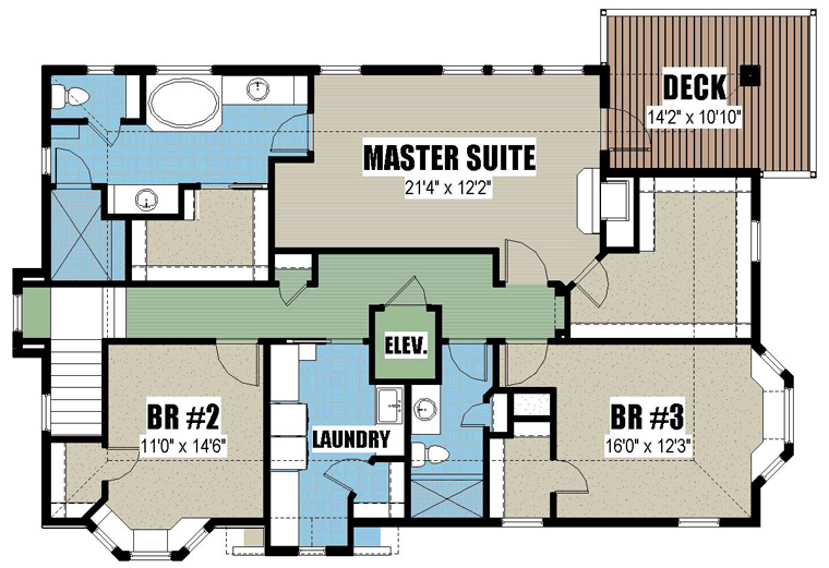 House Plan 51217 Level Three