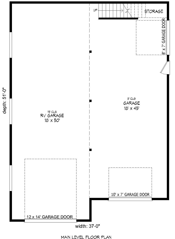 Garage Plan 51431 - 3 Car Garage Level One