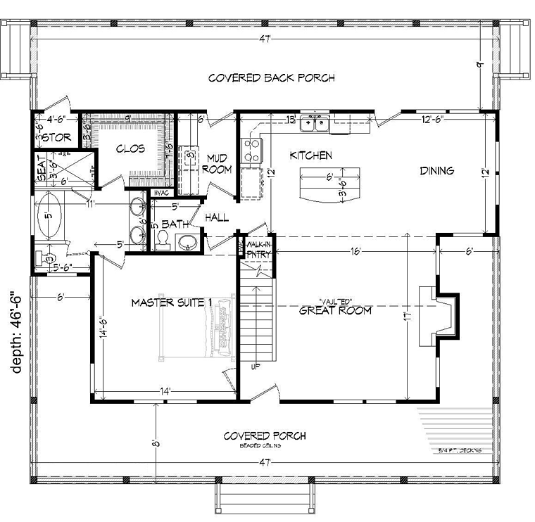 House Plan 51438 Level One