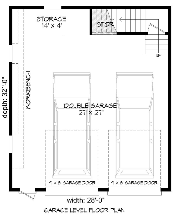 Garage Plan 51469 - 2 Car Garage Level One