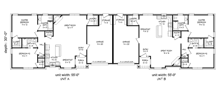 Multi-Family Plan 51473 Alternate Level One