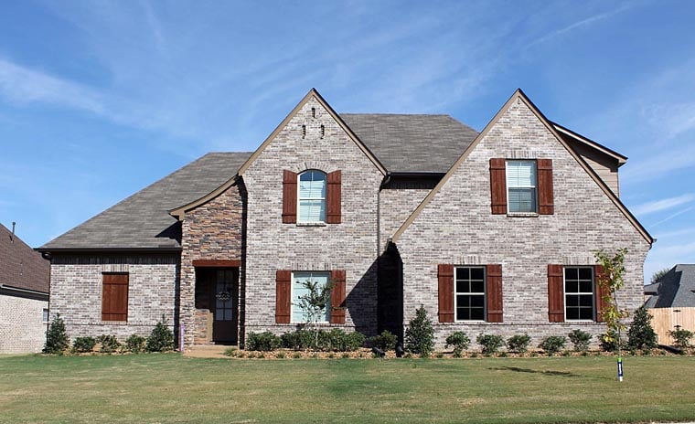 French Country, Traditional, Tudor Plan with 3018 Sq. Ft., 4 Bedrooms, 3 Bathrooms, 2 Car Garage Elevation
