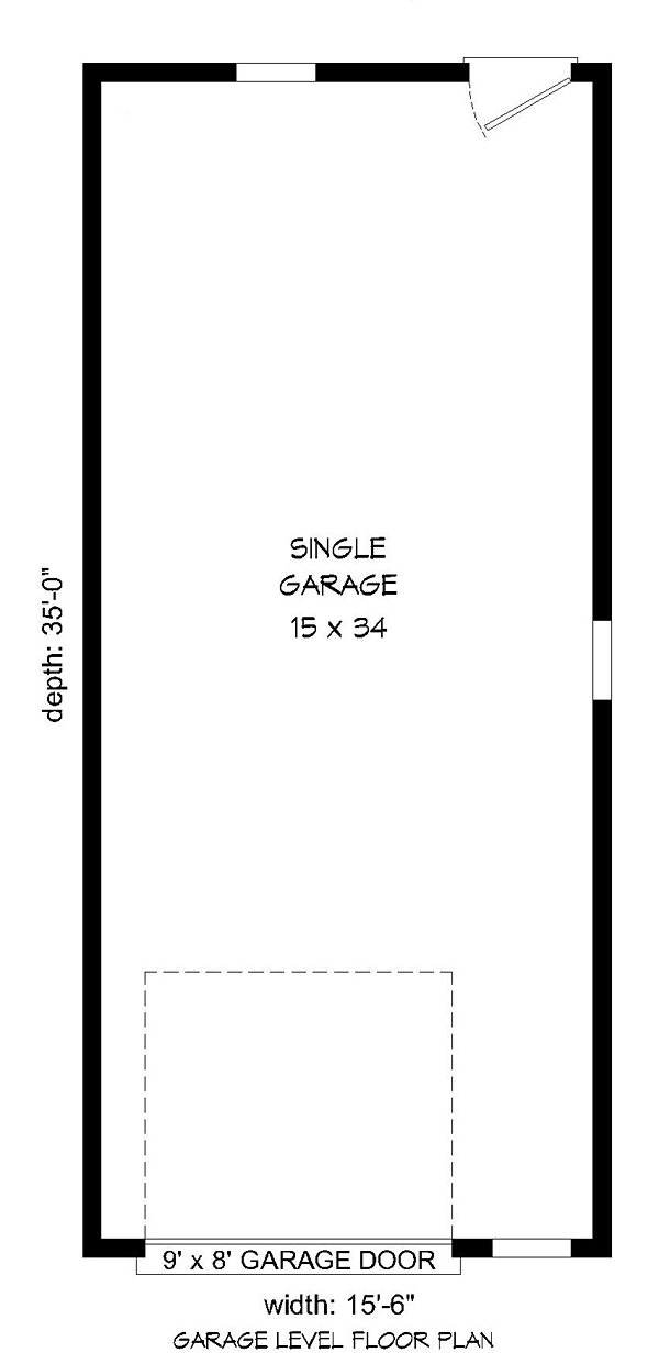 Garage Plan 51502 - 1 Car Garage Level One