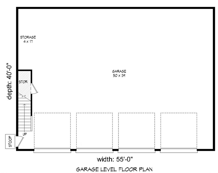 Garage Plan 51505 - 4 Car Garage Level One