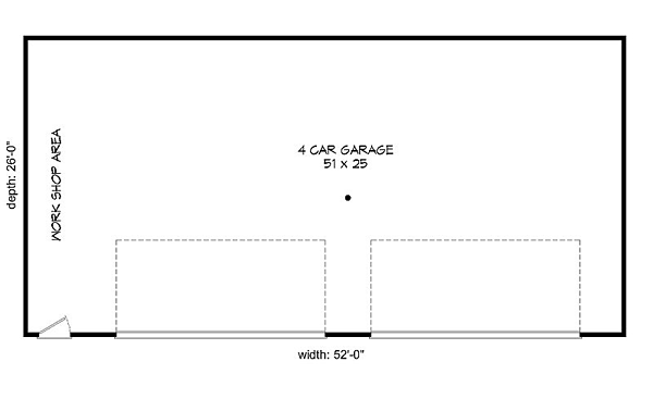 Garage Plan 51509 - 4 Car Garage Level One