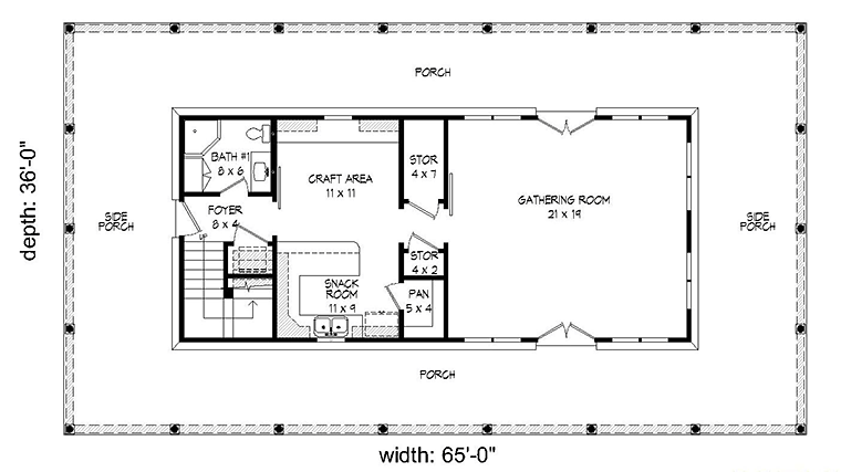 House Plan 51511 Level One