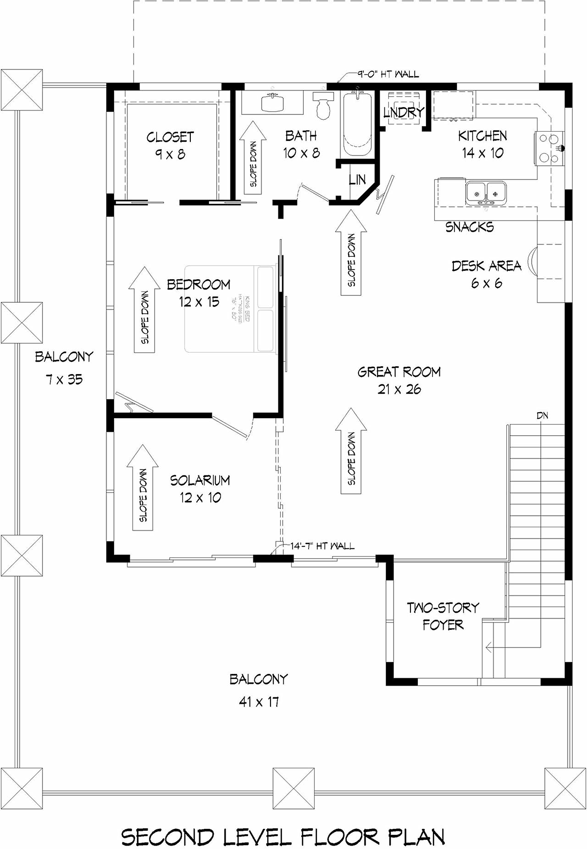 Garage-Living Plan 51522 Level Two