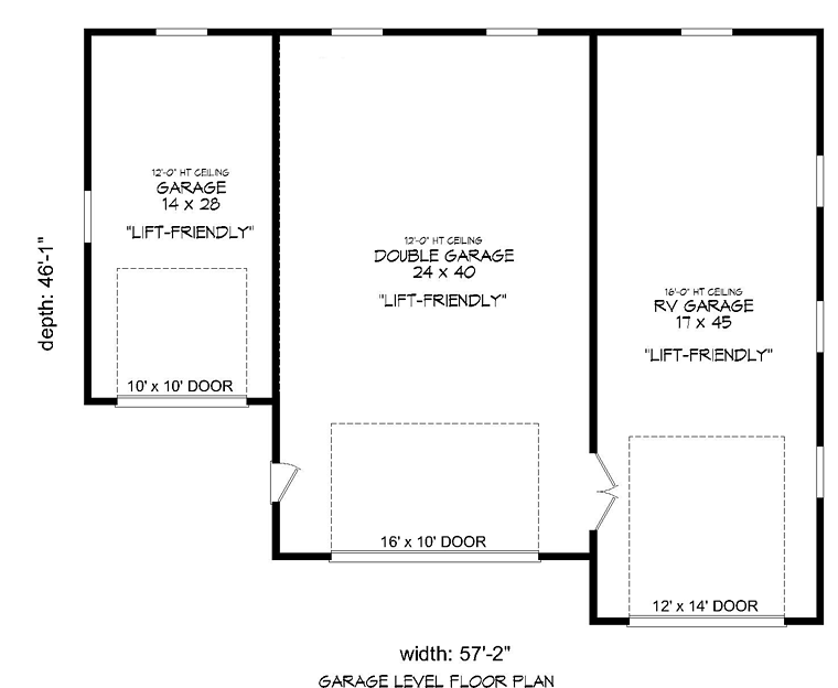 Garage Plan 51526 - 4 Car Garage Level One