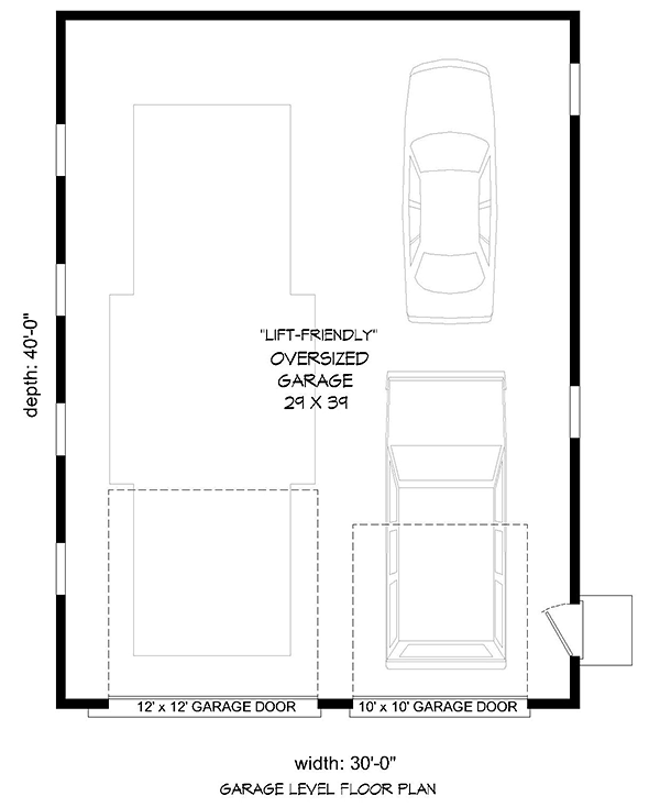 Garage Plan 51539 - 3 Car Garage Level One