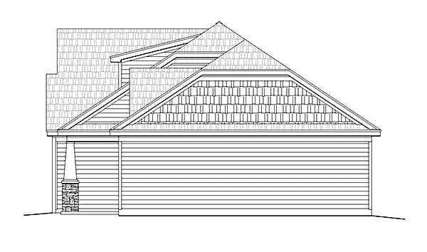 Cottage, Country, Craftsman Plan with 1321 Sq. Ft., 3 Bedrooms, 2 Bathrooms, 2 Car Garage Picture 2