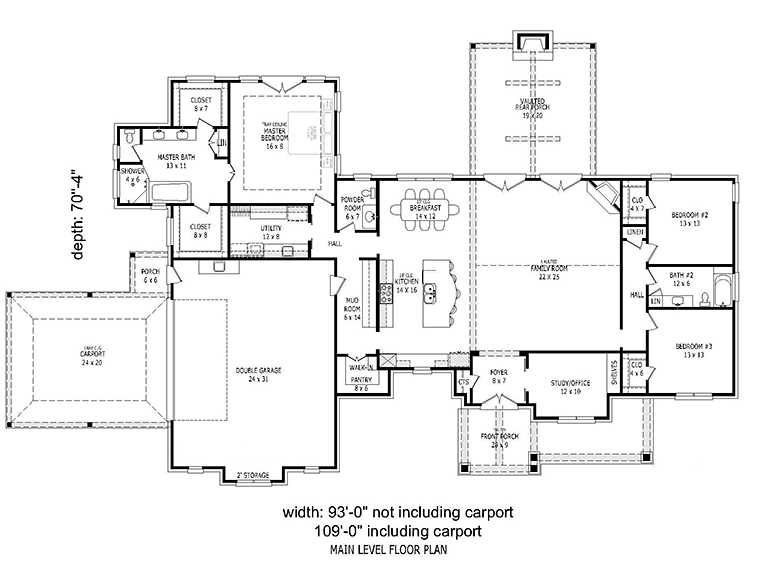 House Plan 51559 Level One