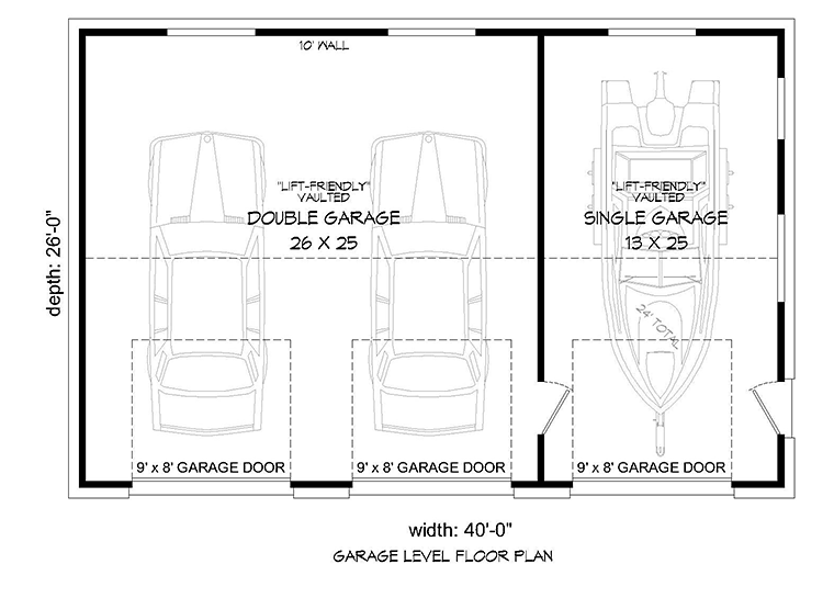 Garage Plan 51579 - 3 Car Garage Level One