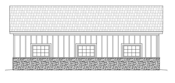 Plan, 3 Car Garage Rear Elevation