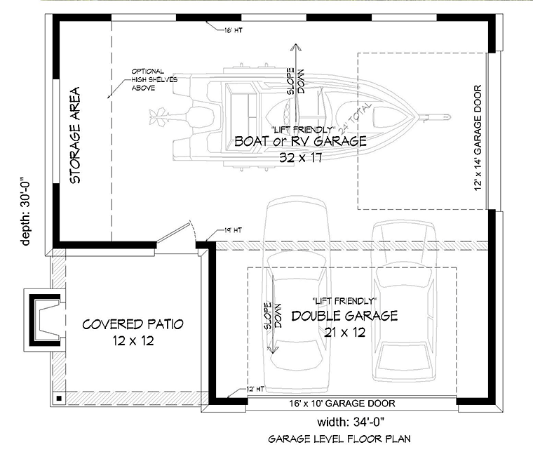 Garage Plan 51580 - 3 Car Garage Level One
