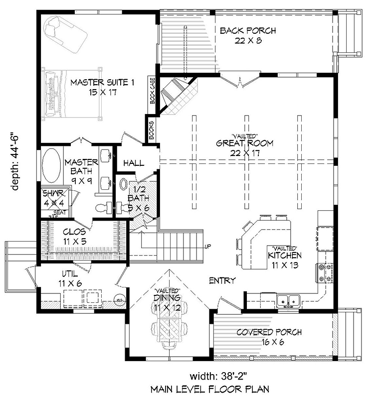 House Plan 51583 Level One