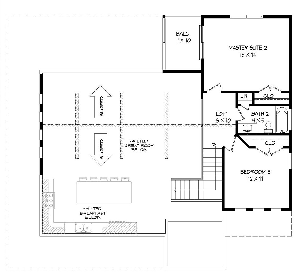 House Plan 51605 Level Two