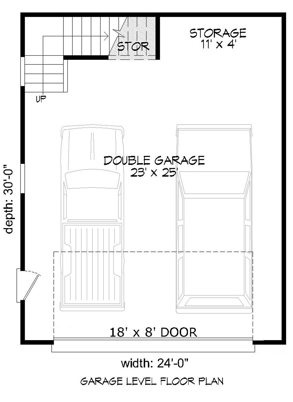 Garage Plan 51615 - 2 Car Garage Level One