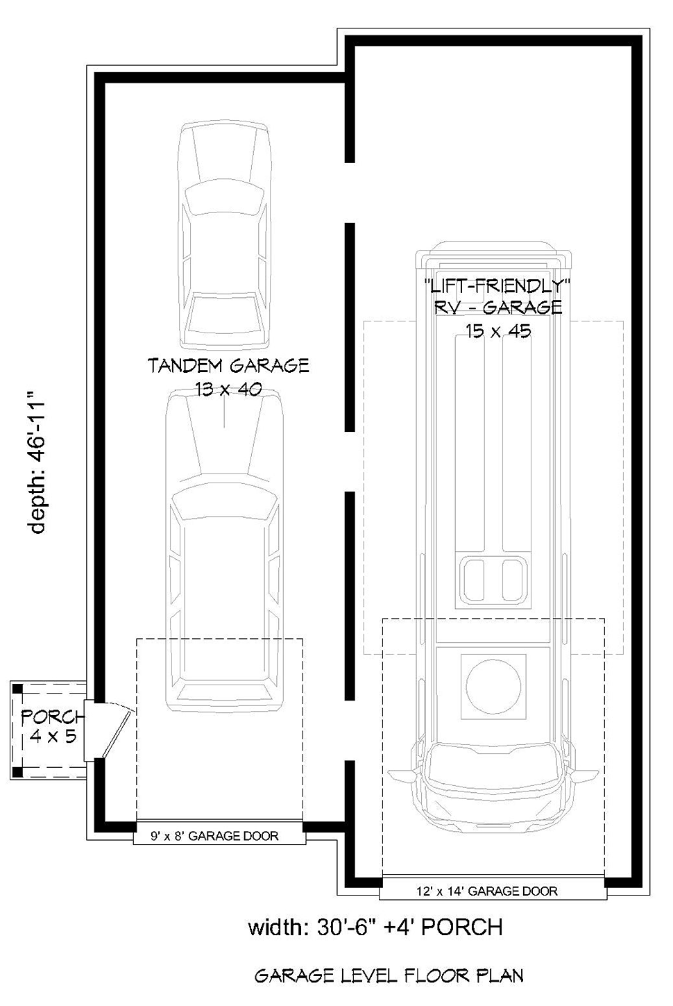 Garage Plan 51624 - 3 Car Garage Level One