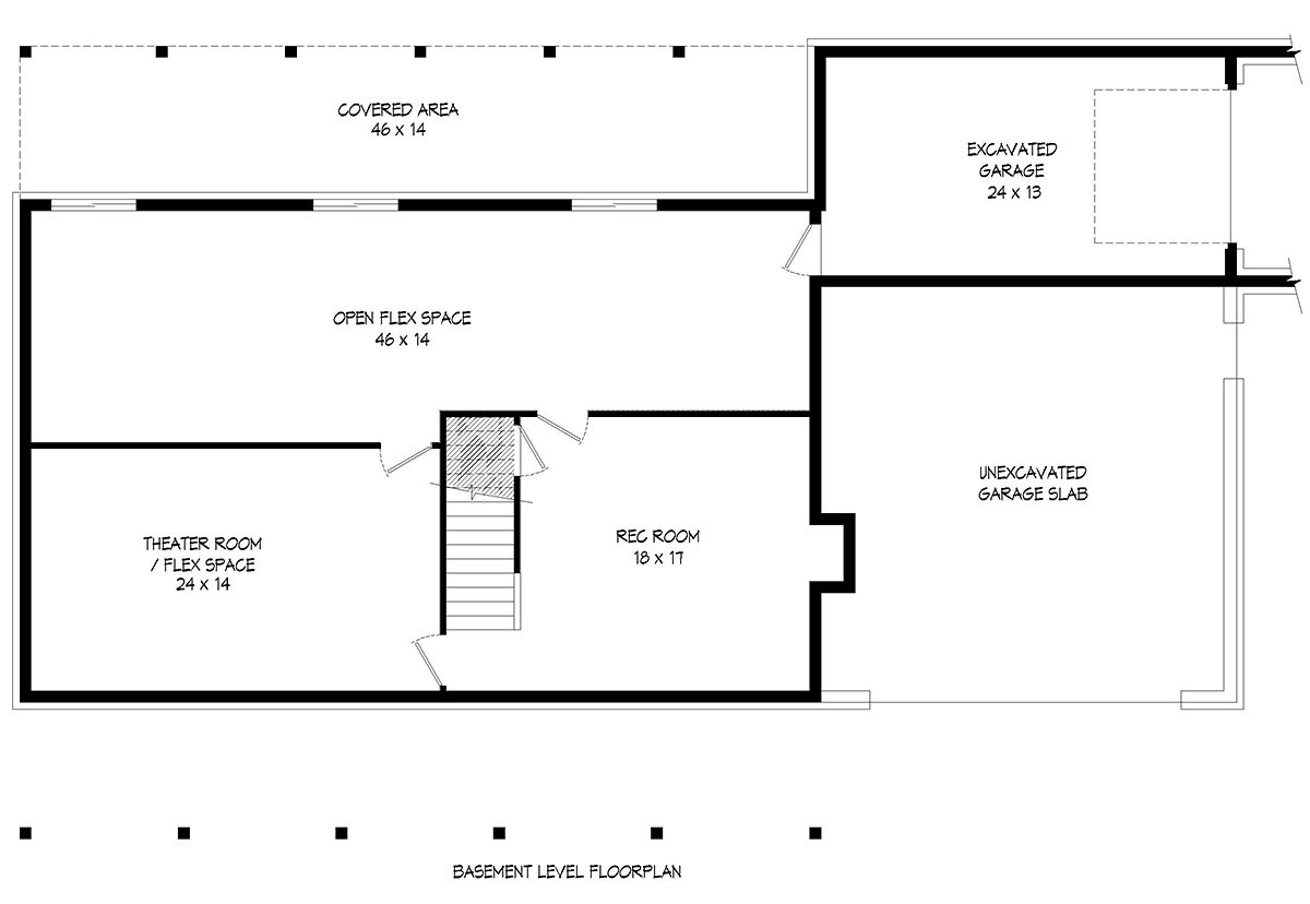 House Plan 51637 Lower Level