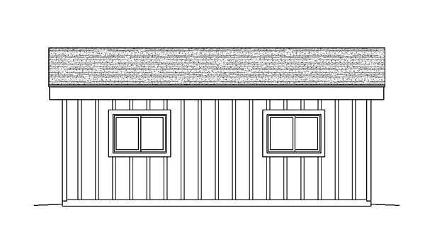Garage Plan 51641 - 2 Car Garage Rear Elevation