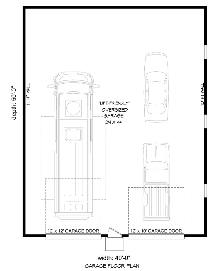 Garage Plan 51644 - 3 Car Garage Level One