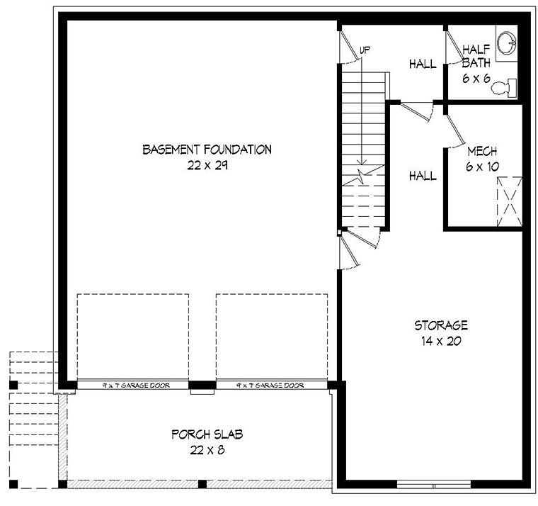 Garage-Living Plan 51645 Level One
