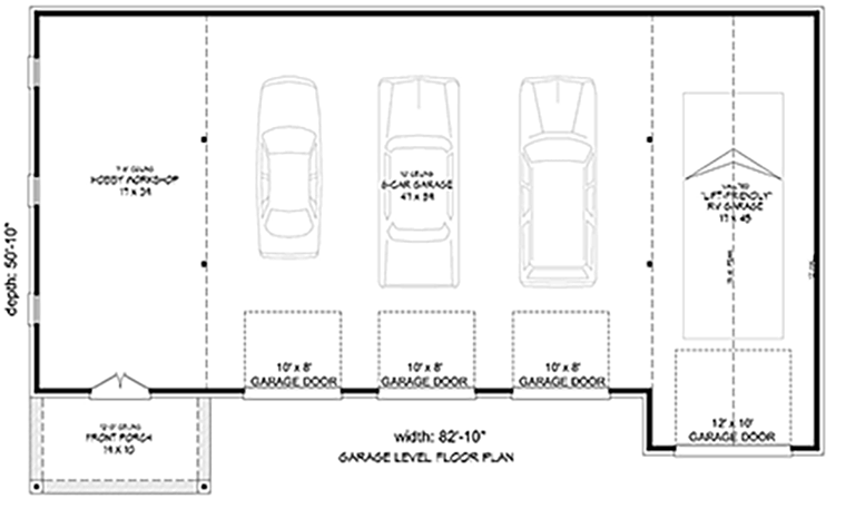 Garage Plan 51651 - 6 Car Garage Level One