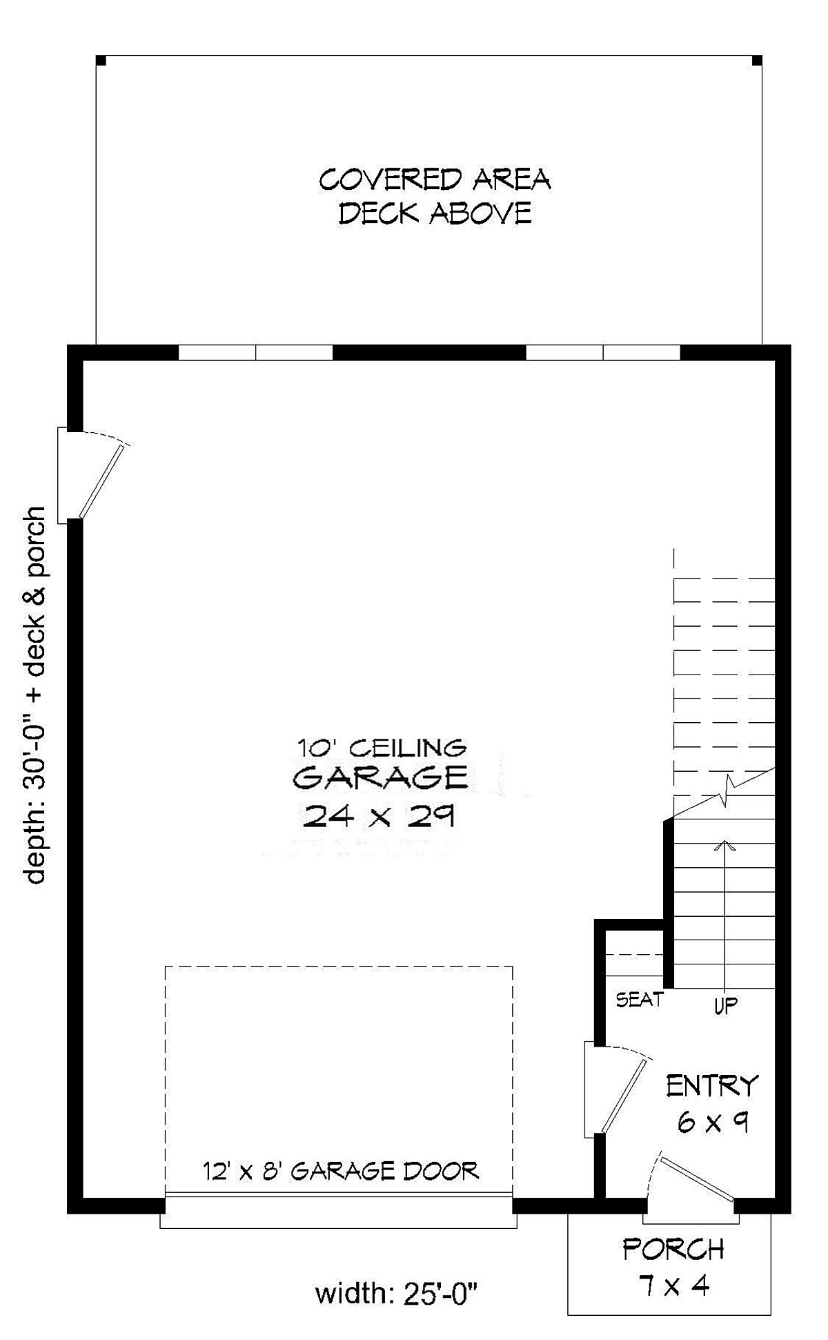 Garage-Living Plan 51652 Level One