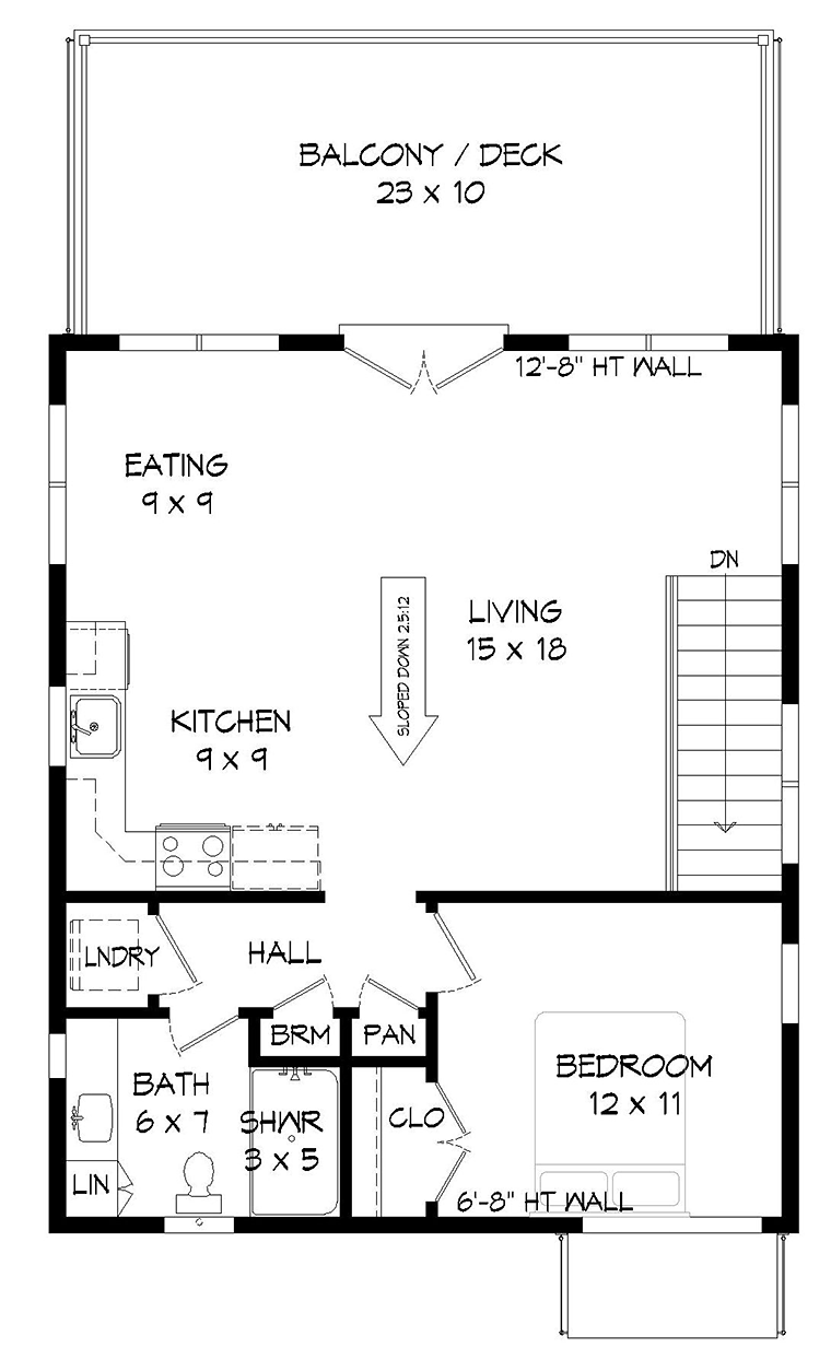 Garage-Living Plan 51652 Level Two