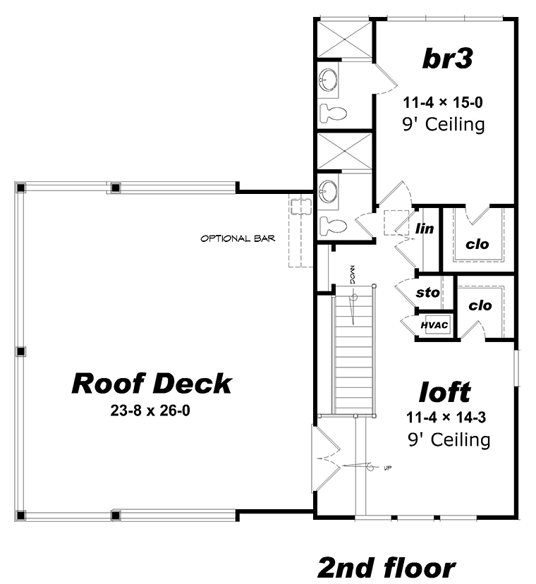 House Plan 51662 Level Two