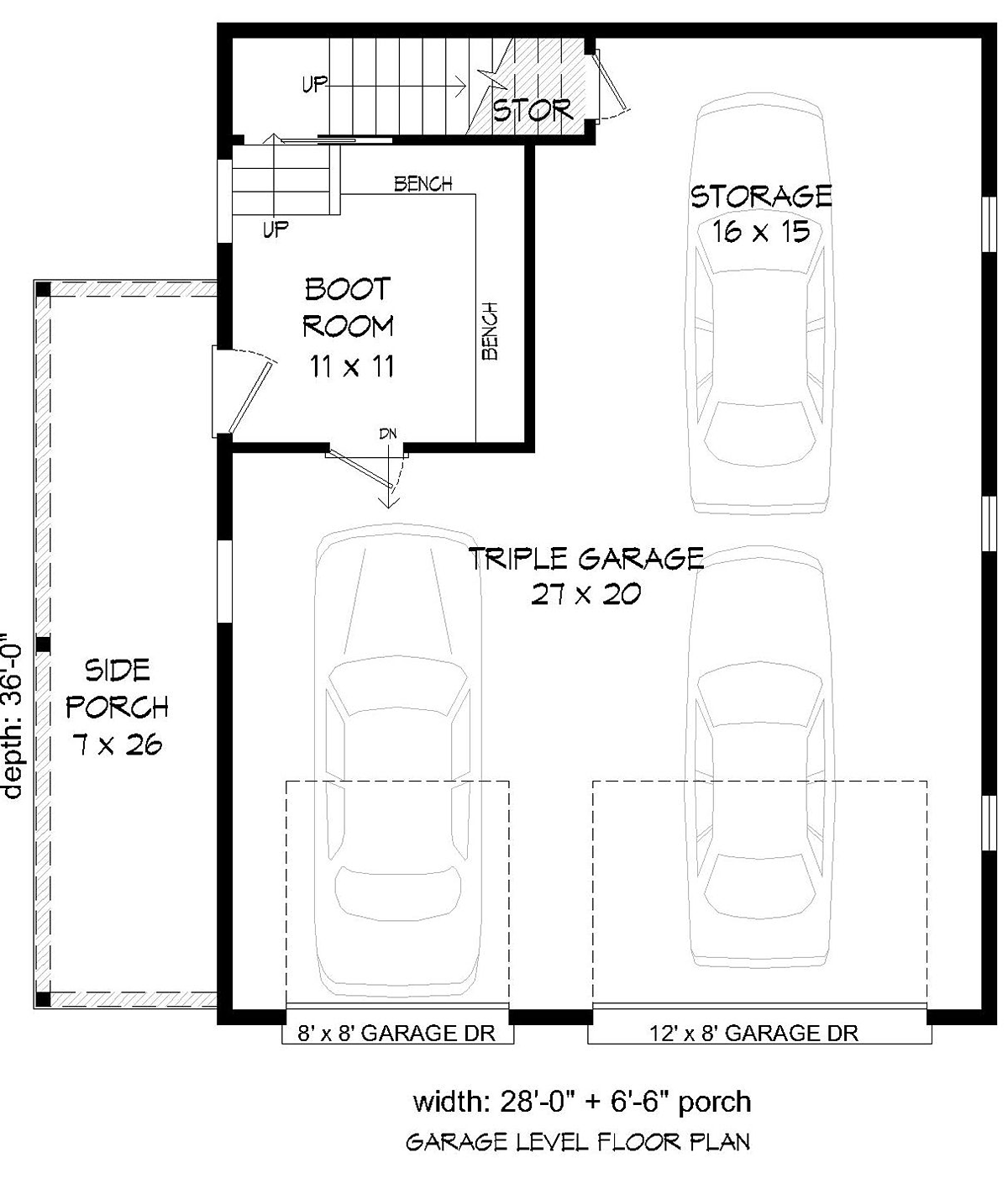 Garage Plan 51667 - 2 Car Garage Apartment Level One