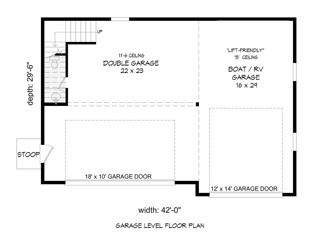 Garage Plan 51677 - 3 Car Garage Level One