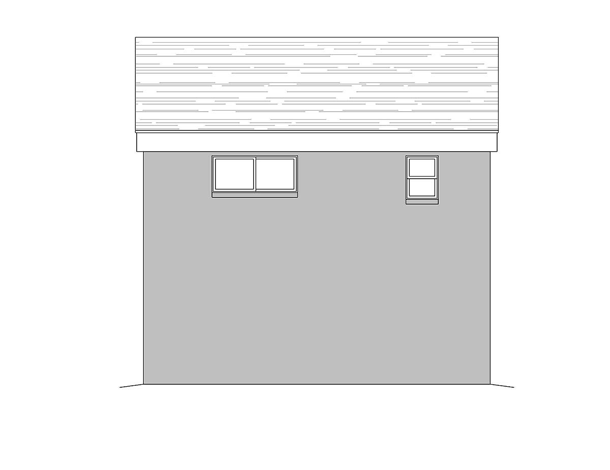Garage-Living Plan 51680 Rear Elevation