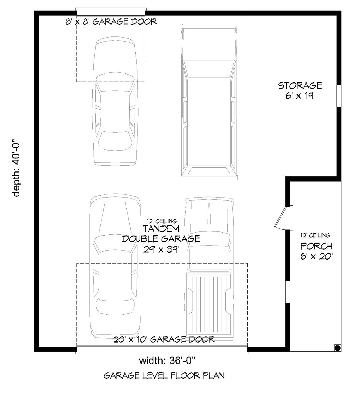 Garage Plan 51681 - 4 Car Garage Level One