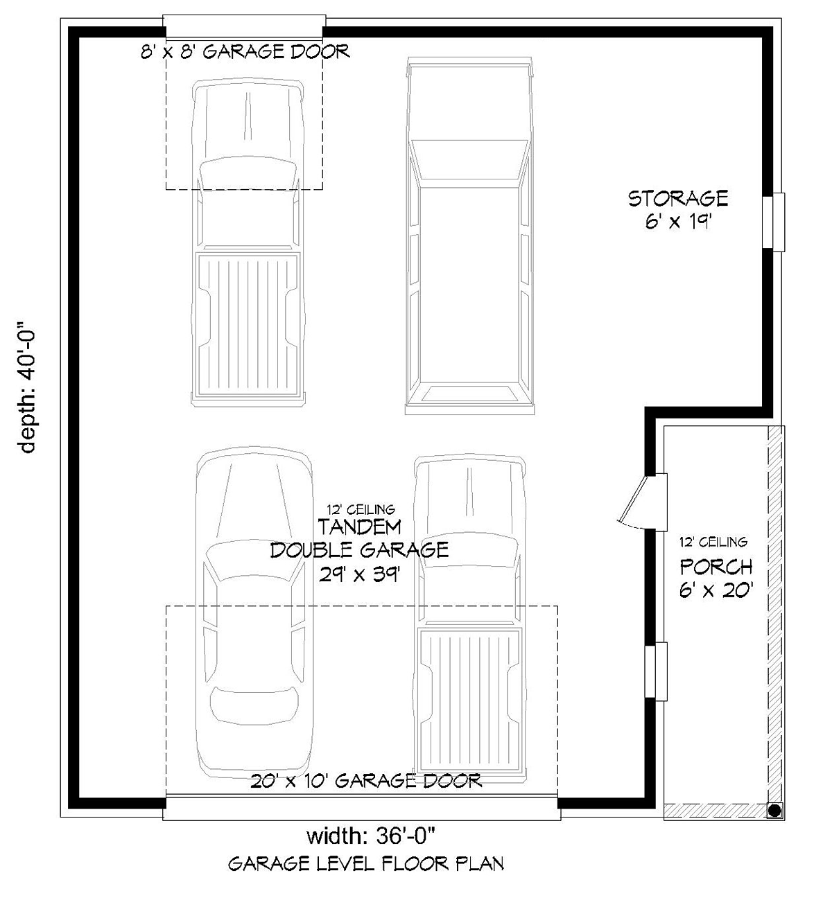 Garage Plan 51683 - 2 Car Garage Level One