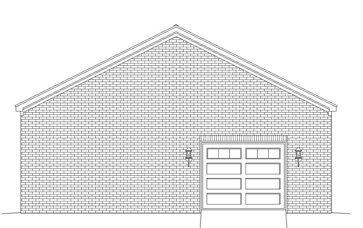 Garage Plan 51683 - 2 Car Garage Rear Elevation