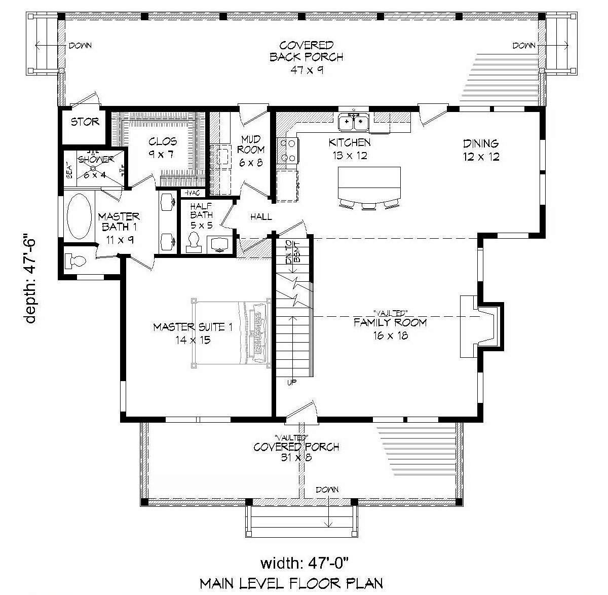 House Plan 51689 Level One