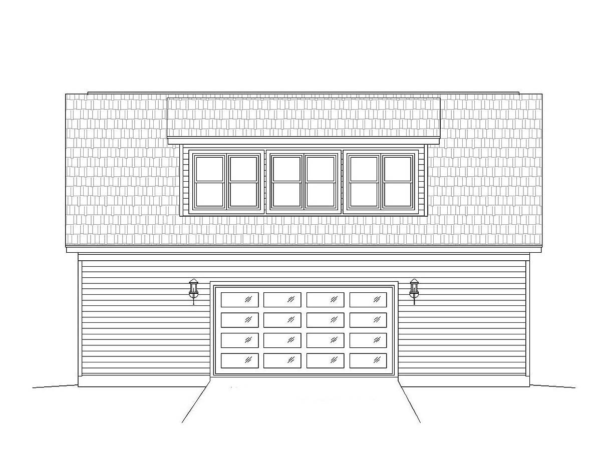 Garage Plan 51690 - 4 Car Garage Rear Elevation