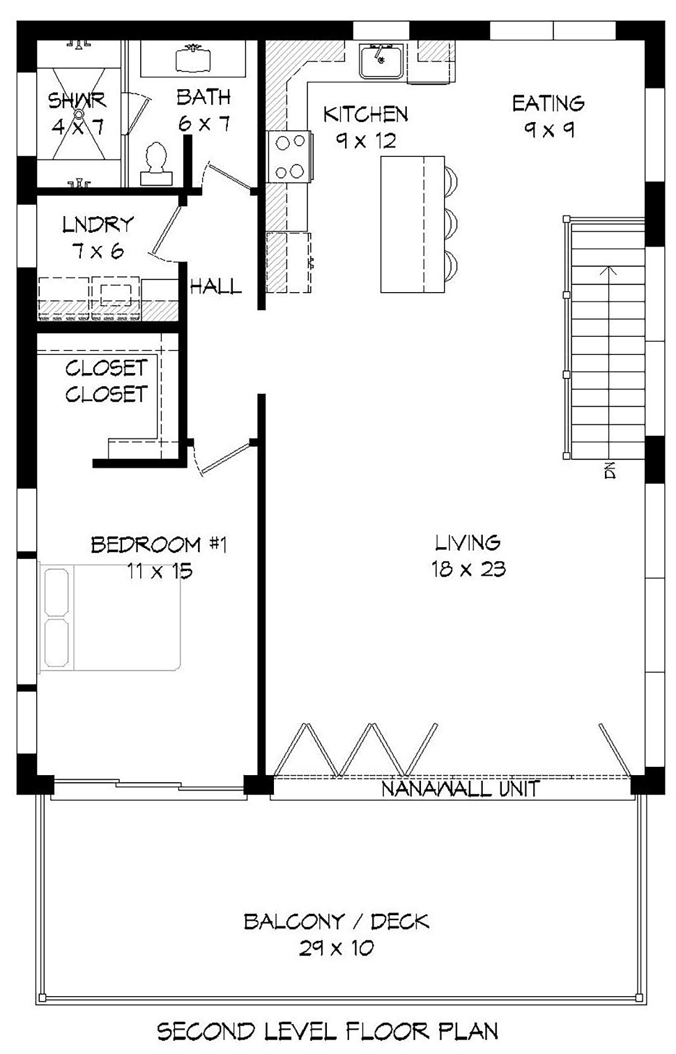 Garage-Living Plan 51698 Level Two