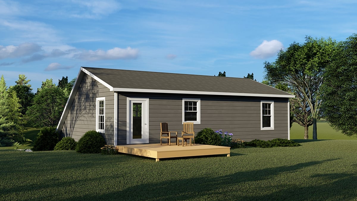 Garage Plan 51820 - 2 Car Garage Apartment Rear Elevation