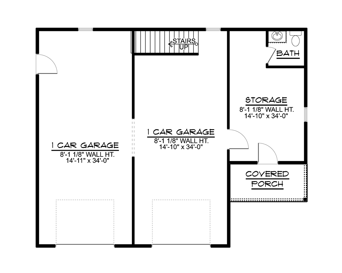 Garage Plan 51842 - 2 Car Garage Apartment Level One