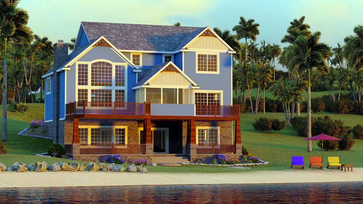 House Plan 51851 Rear Elevation