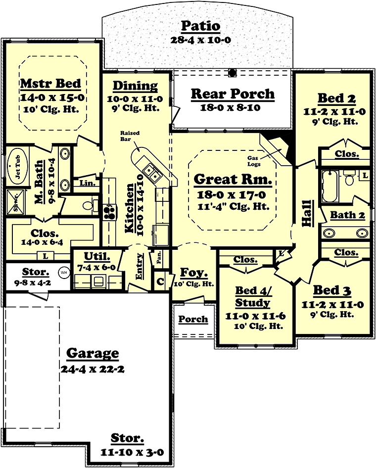 House Plan 51901 Level One
