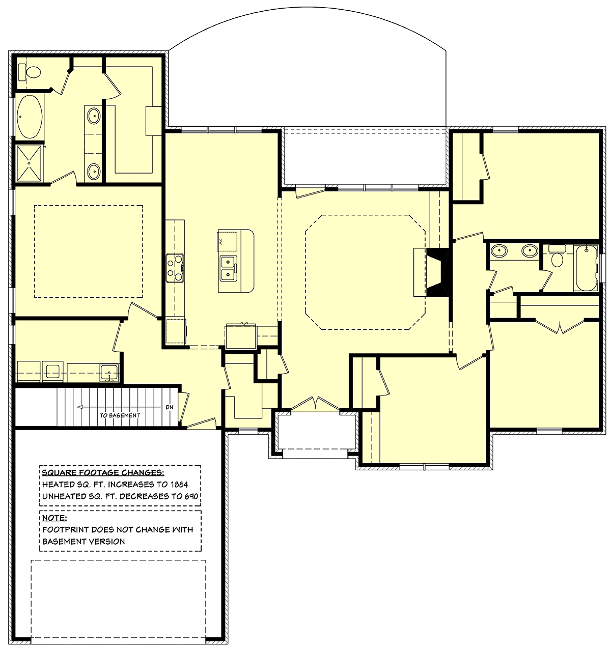 House Plan 51904 Alternate Level One