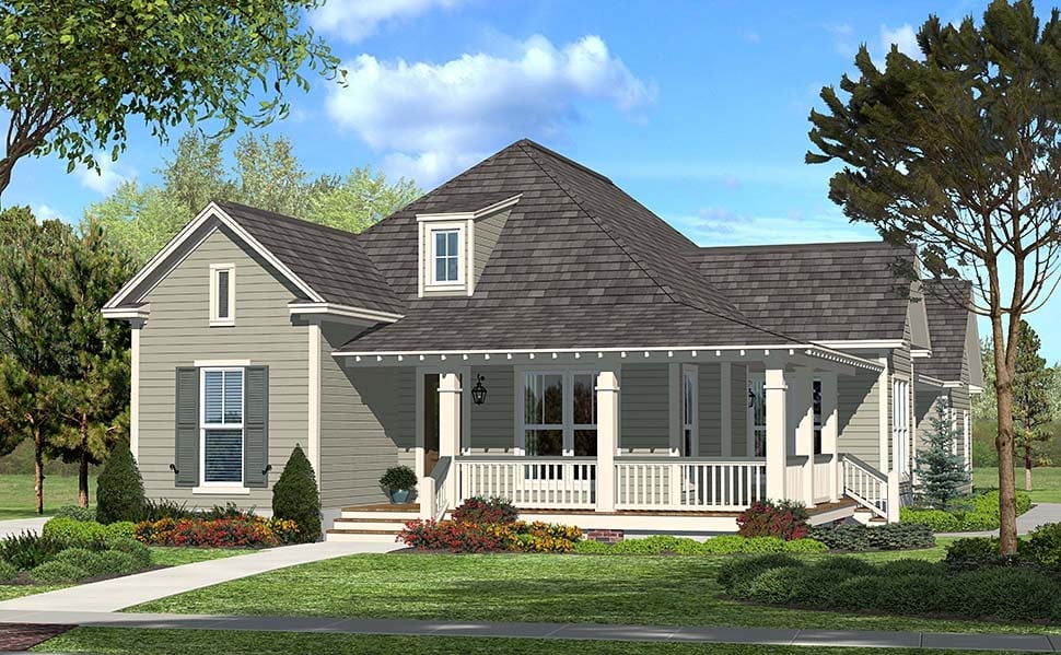 Country, Craftsman, Southern, Traditional Plan with 1900 Sq. Ft., 3 Bedrooms, 2 Bathrooms, 2 Car Garage Picture 4