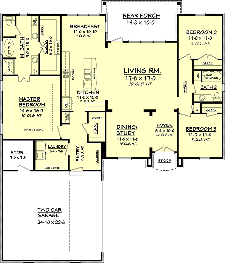House Plan 51911 Level One