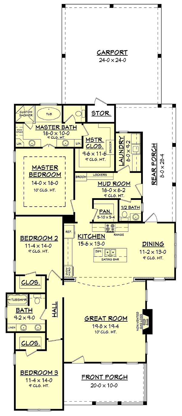 House Plan 51926 Level One